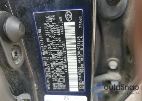 2020 Toyota Camry Se из США, поврежденный, VIN 4T1M11AK0LU875351